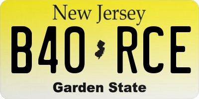 NJ license plate B40RCE