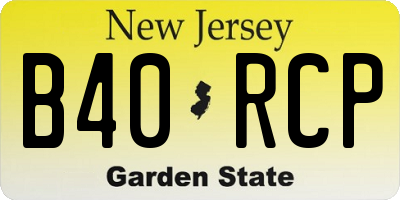 NJ license plate B40RCP