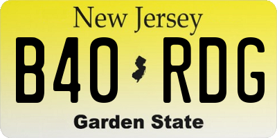 NJ license plate B40RDG