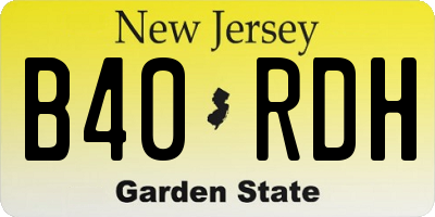 NJ license plate B40RDH