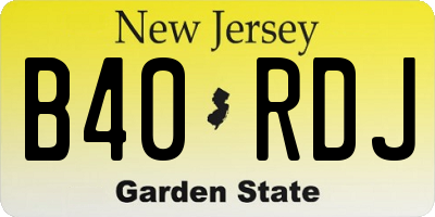 NJ license plate B40RDJ
