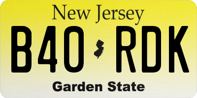 NJ license plate B40RDK