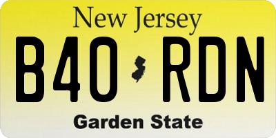 NJ license plate B40RDN