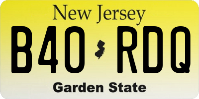 NJ license plate B40RDQ