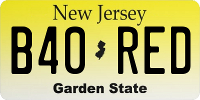 NJ license plate B40RED