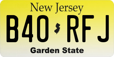 NJ license plate B40RFJ