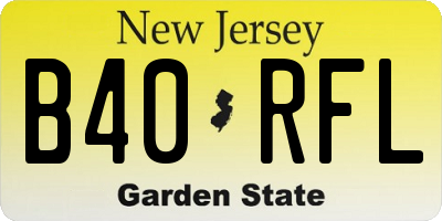 NJ license plate B40RFL