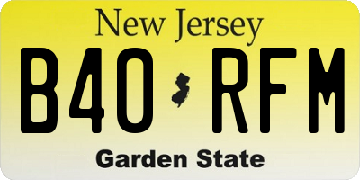 NJ license plate B40RFM