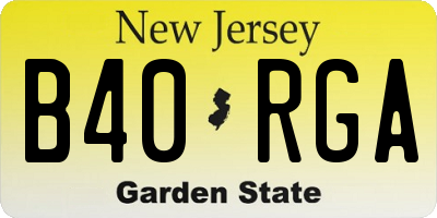 NJ license plate B40RGA