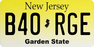 NJ license plate B40RGE