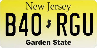 NJ license plate B40RGU