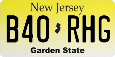 NJ license plate B40RHG