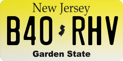 NJ license plate B40RHV