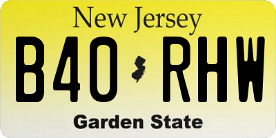 NJ license plate B40RHW