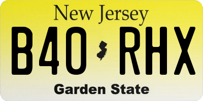 NJ license plate B40RHX