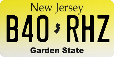 NJ license plate B40RHZ