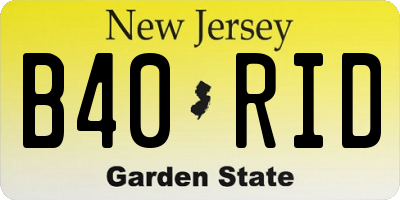 NJ license plate B40RID