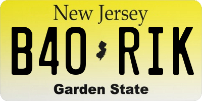NJ license plate B40RIK