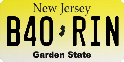NJ license plate B40RIN
