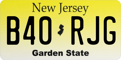 NJ license plate B40RJG