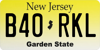 NJ license plate B40RKL