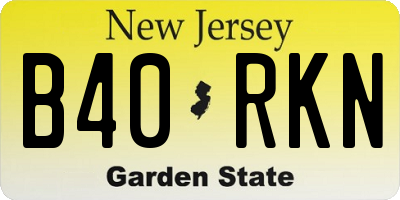 NJ license plate B40RKN