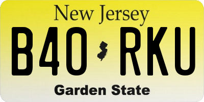 NJ license plate B40RKU