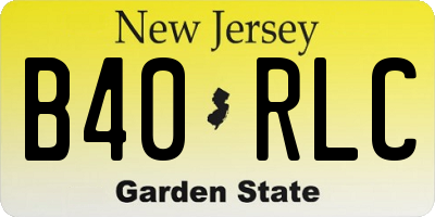 NJ license plate B40RLC