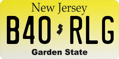 NJ license plate B40RLG