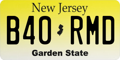 NJ license plate B40RMD