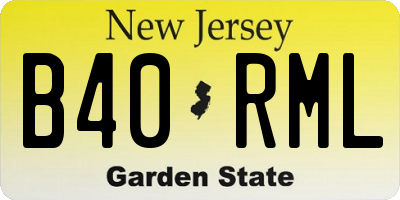 NJ license plate B40RML