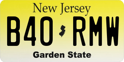 NJ license plate B40RMW