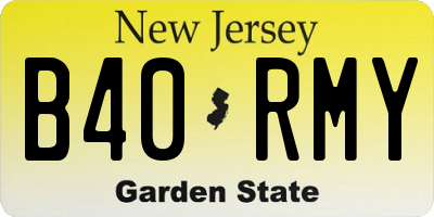 NJ license plate B40RMY
