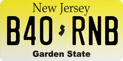 NJ license plate B40RNB