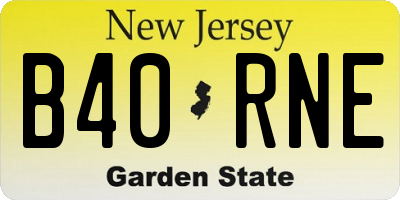 NJ license plate B40RNE