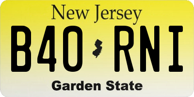 NJ license plate B40RNI