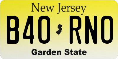 NJ license plate B40RNO