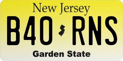 NJ license plate B40RNS
