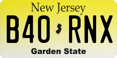 NJ license plate B40RNX