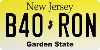 NJ license plate B40RON