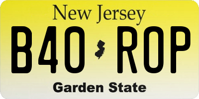 NJ license plate B40ROP