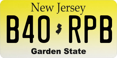 NJ license plate B40RPB