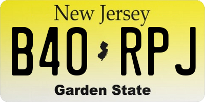 NJ license plate B40RPJ