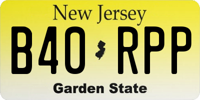 NJ license plate B40RPP