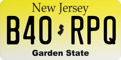 NJ license plate B40RPQ