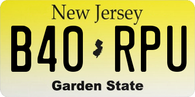 NJ license plate B40RPU