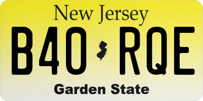 NJ license plate B40RQE
