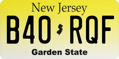 NJ license plate B40RQF