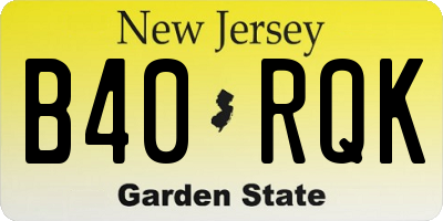 NJ license plate B40RQK