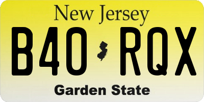 NJ license plate B40RQX